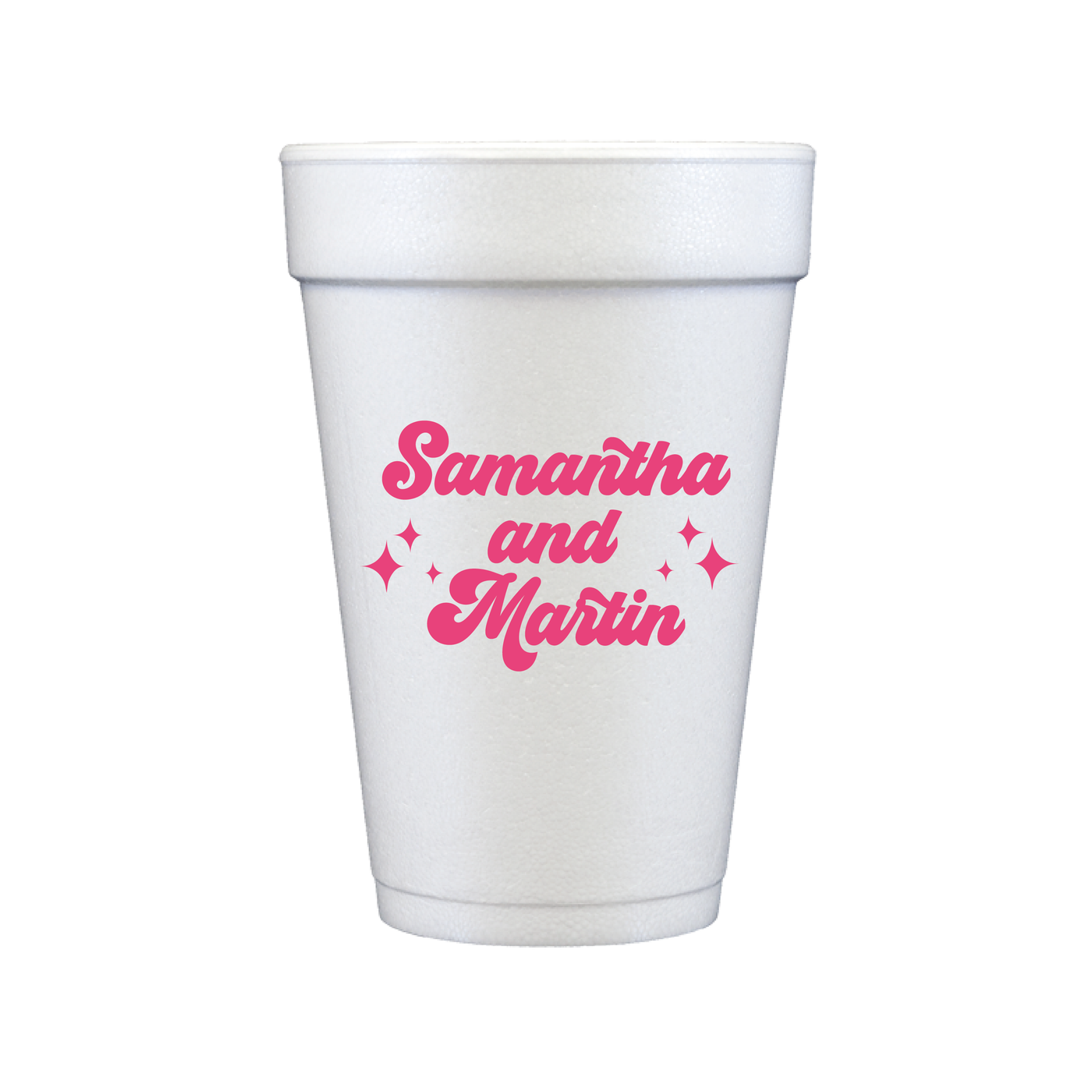 Custom First Names Personalized Foam Wedding Cups