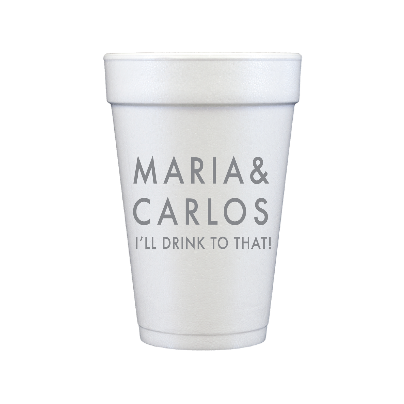 Custom First Names Personalized Foam Wedding Cups