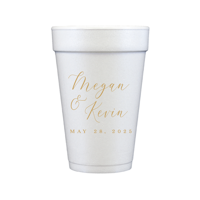 Custom First Names Personalized Foam Wedding Cups