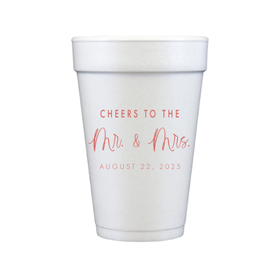 Custom Personalized Foam Wedding Cups