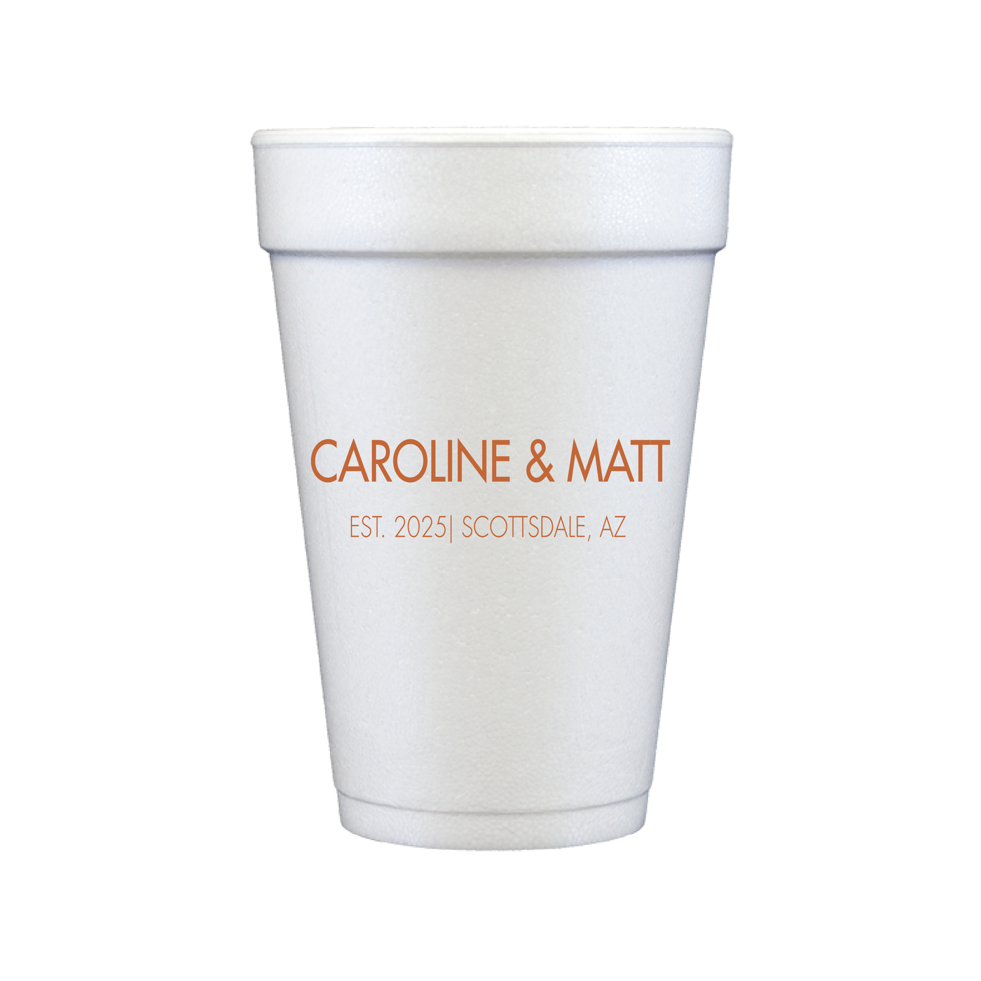 Custom First Names Personalized Foam Wedding Cups