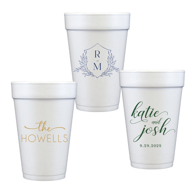 Personalized Wedding Foam Cups