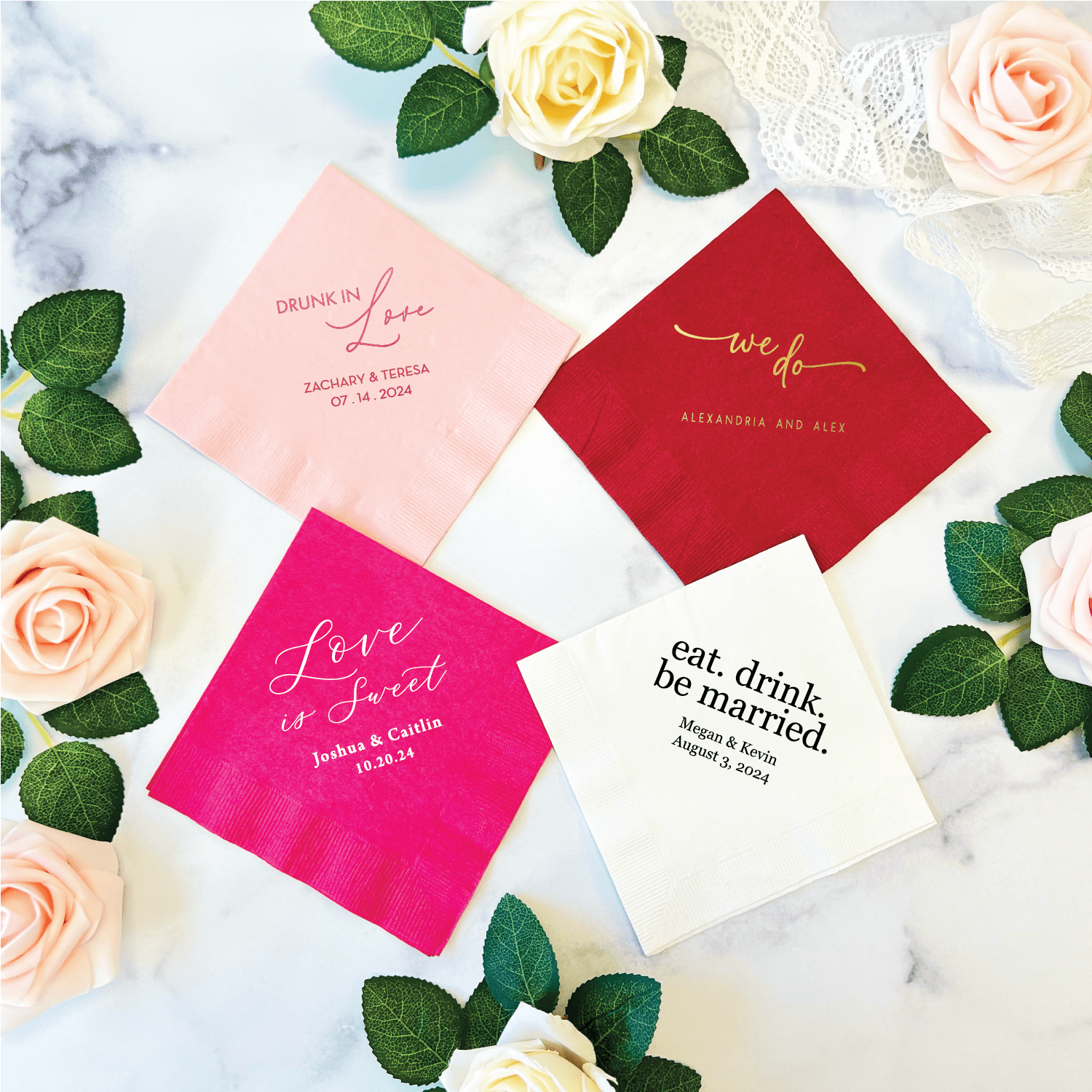 Fun Sayings Wedding Napkins - Napkins - Foil Stamped