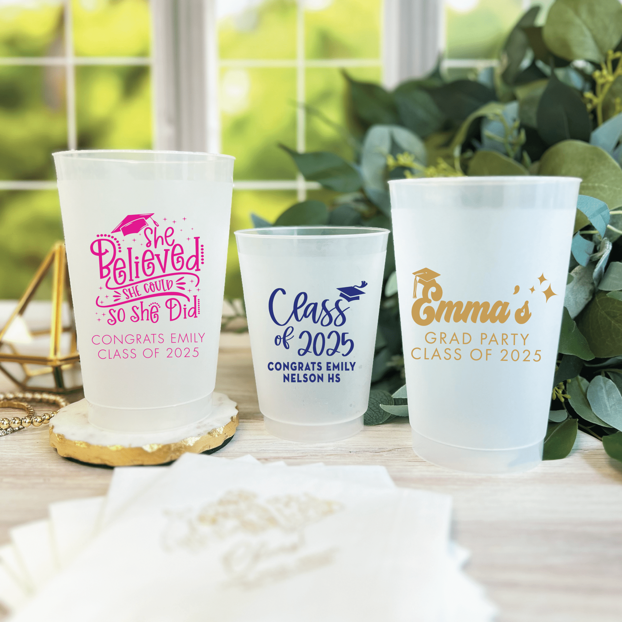Graduation Frosted Party Cups - Cup - Frosted