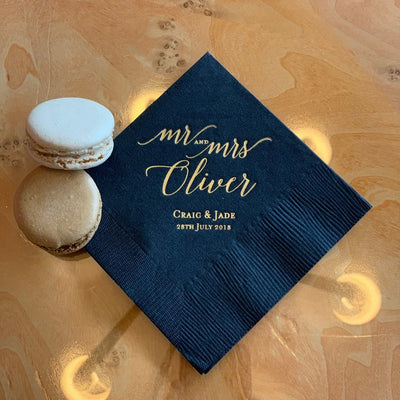 Mr and Mrs Personalized Wedding Napkins