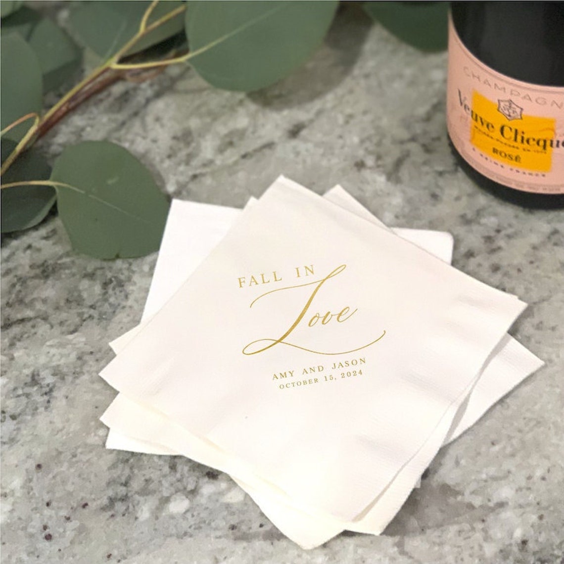 Fall in Love Wedding Napkins