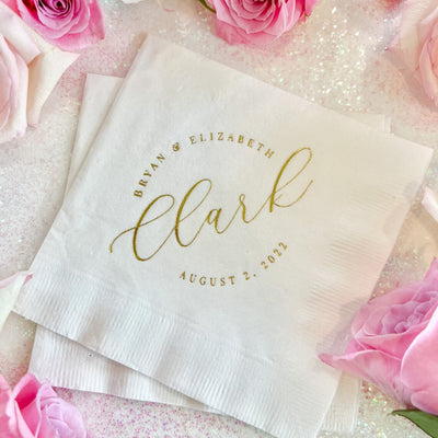 Last Name Wedding Napkins