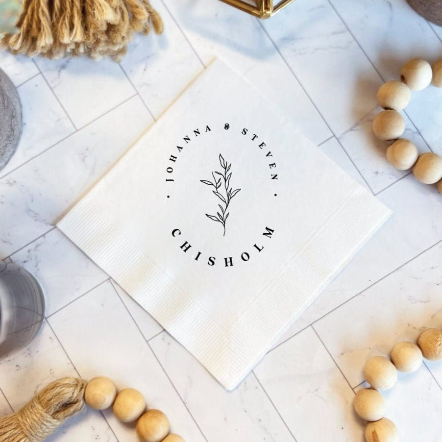 Custom Wedding Napkins - Napkins - Foil Stamped