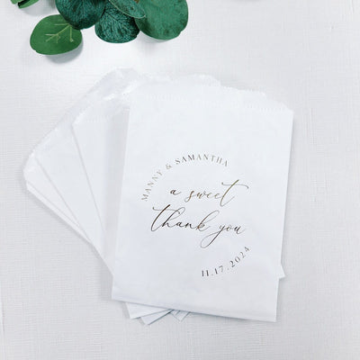 A Sweet Thank You Custom Foil Wedding Treat Bags