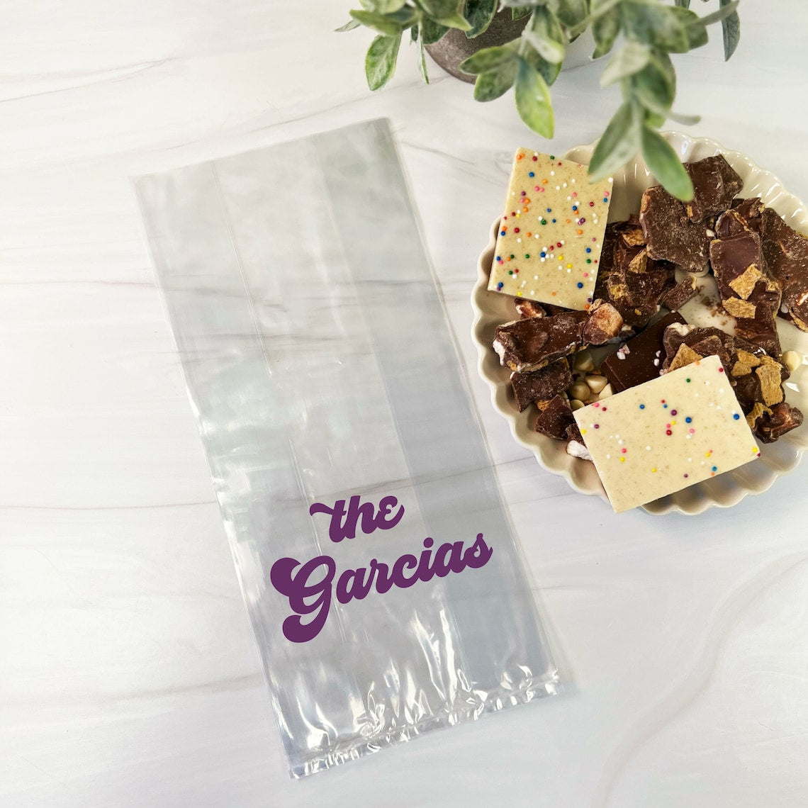 Retro Font Personalized Cellophane Bags