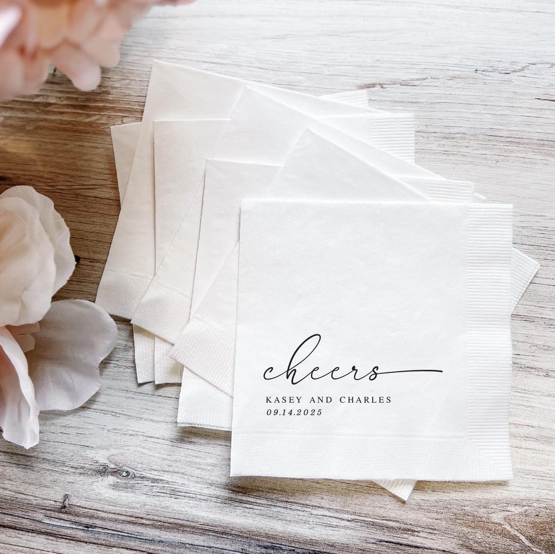 Cheers! Personalized Wedding Napkins