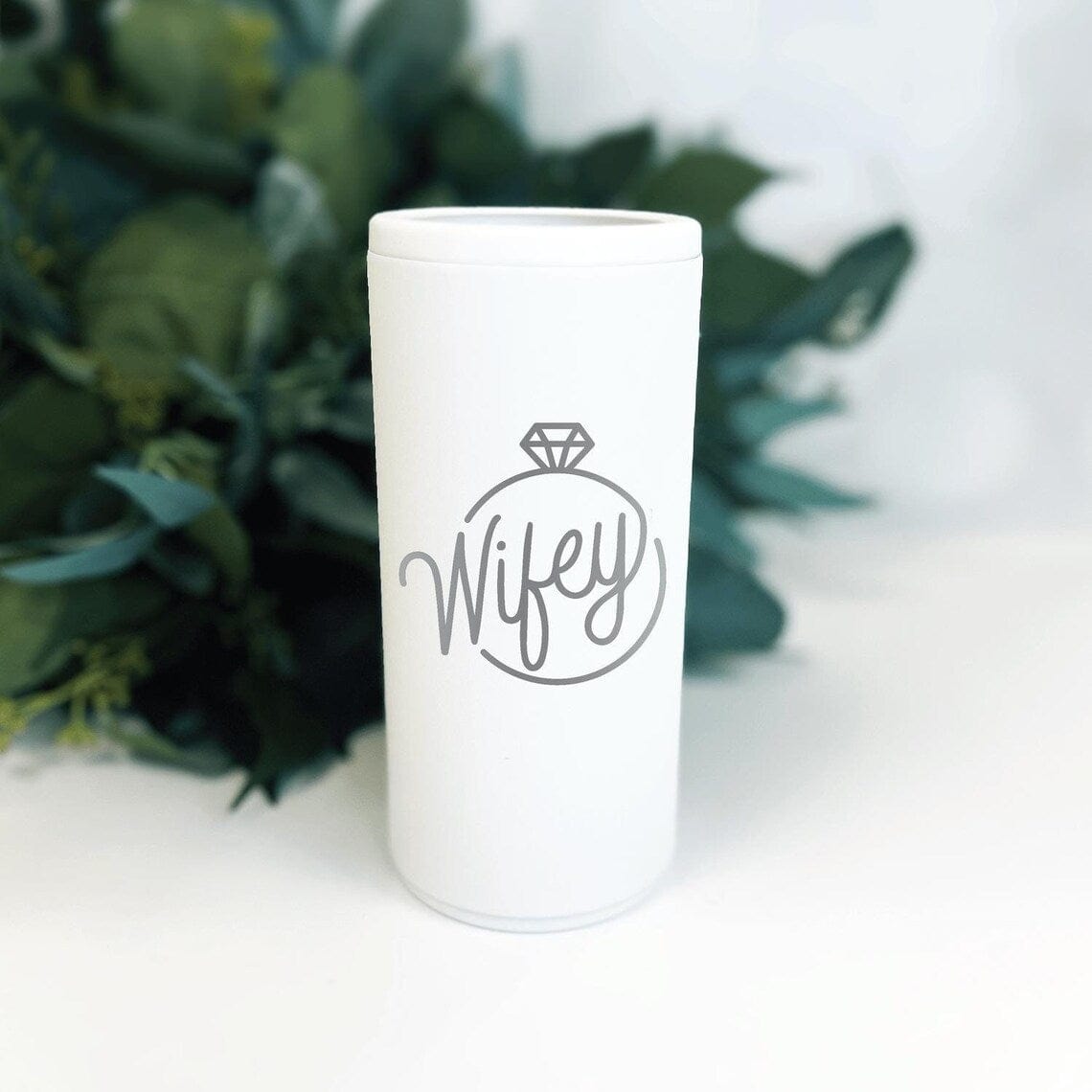 Wifey Ring Skinny Can Cooler Gift