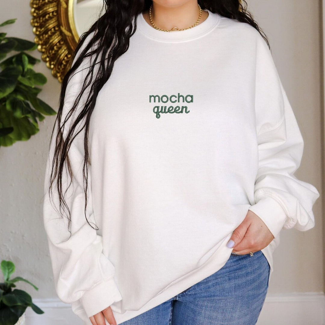 Coffee Queen Embroidered Sweatshirt