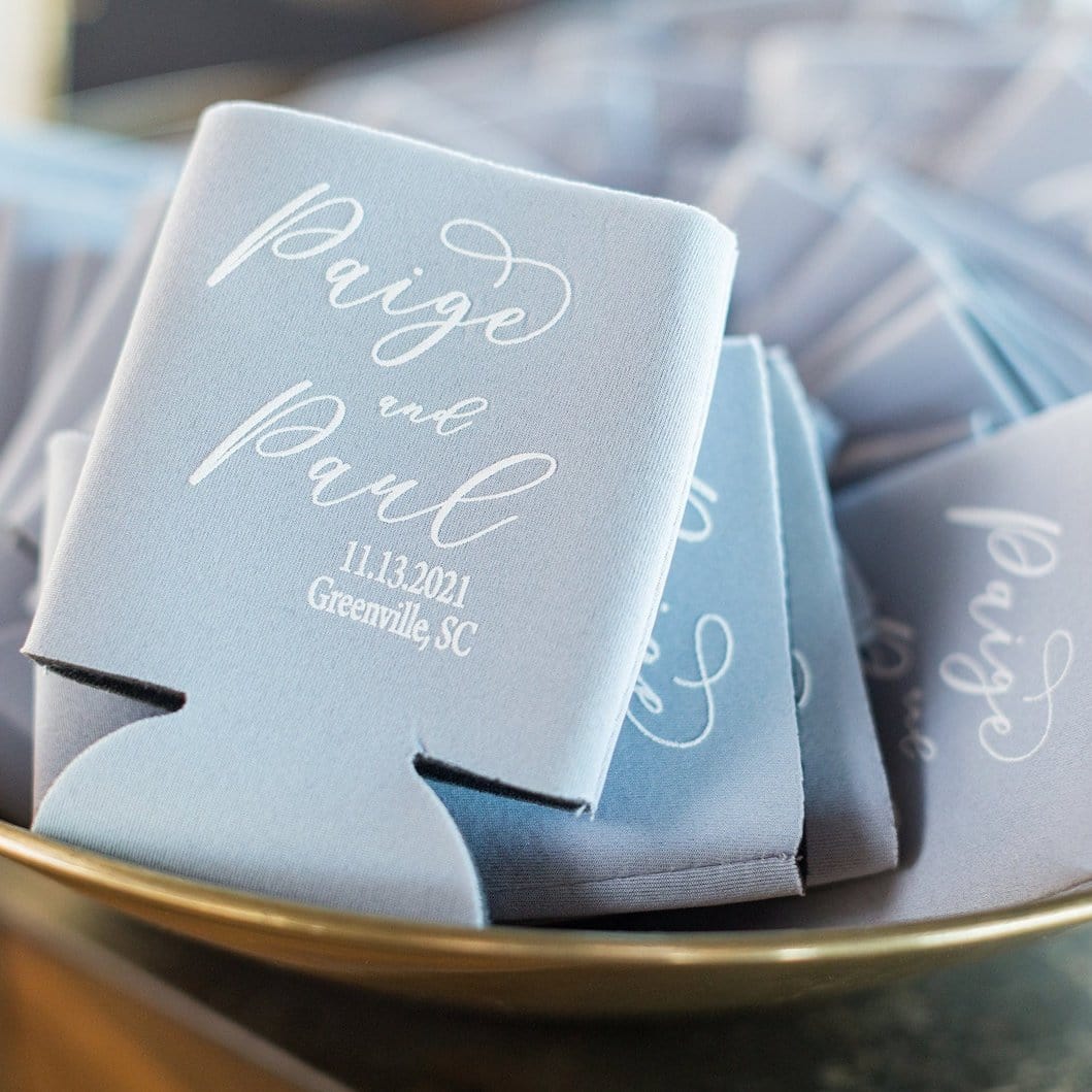 Personalized Wedding Favor Can Coolers for Guests - Can Cooler