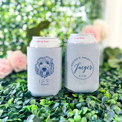 Wedding Can Holder with Custom Dog Portrait