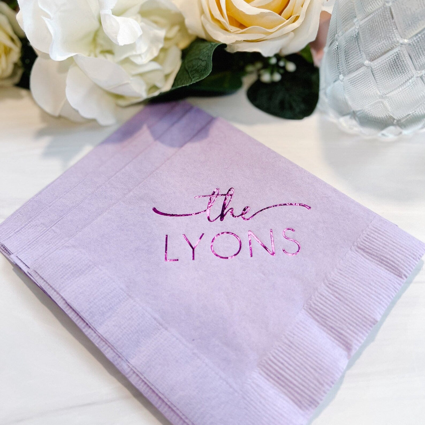 Personalized Wedding Napkins with Last Name