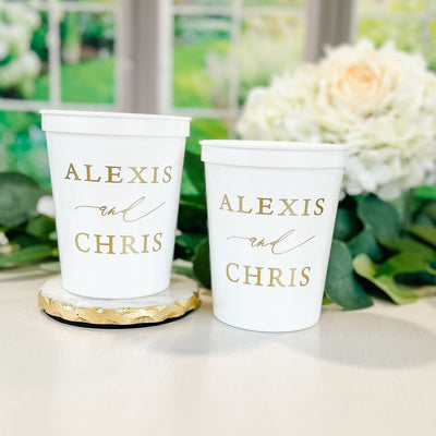 Custom Wedding Stadium Cups for Reception Drinks