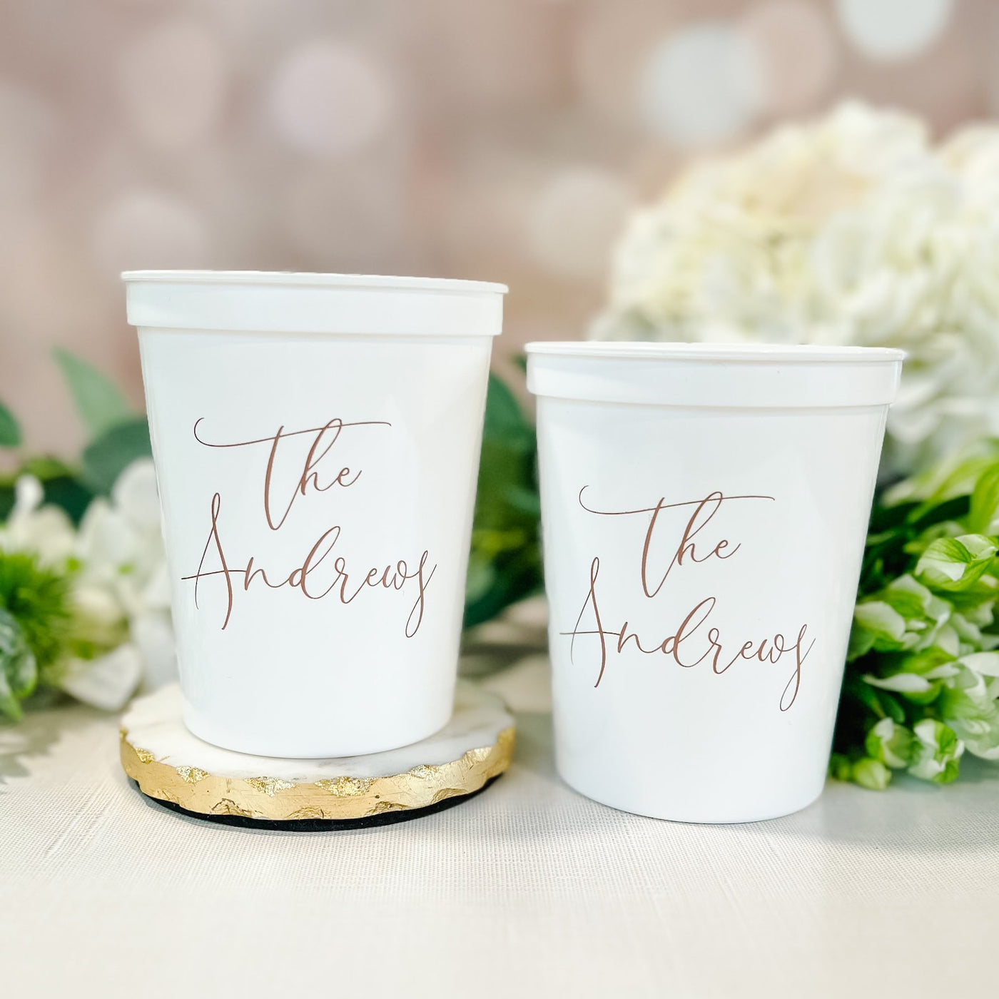 Custom Wedding Stadium Cups for Reception Drinks