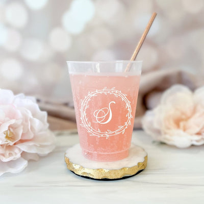 Custom Frosted Plastic Cups for Wedding Guests