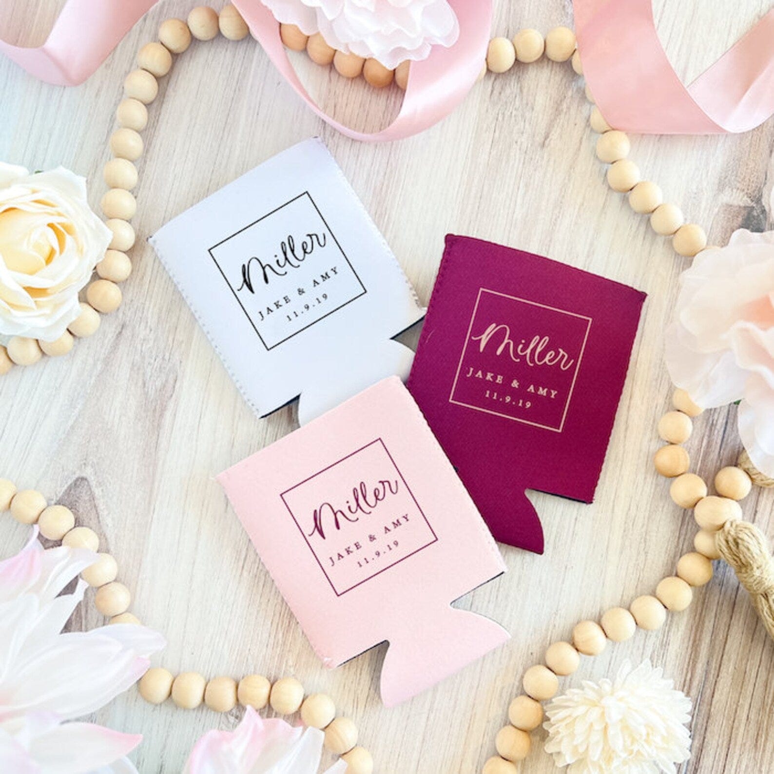 Personalized Wedding Can Cooler Favors - Can Cooler