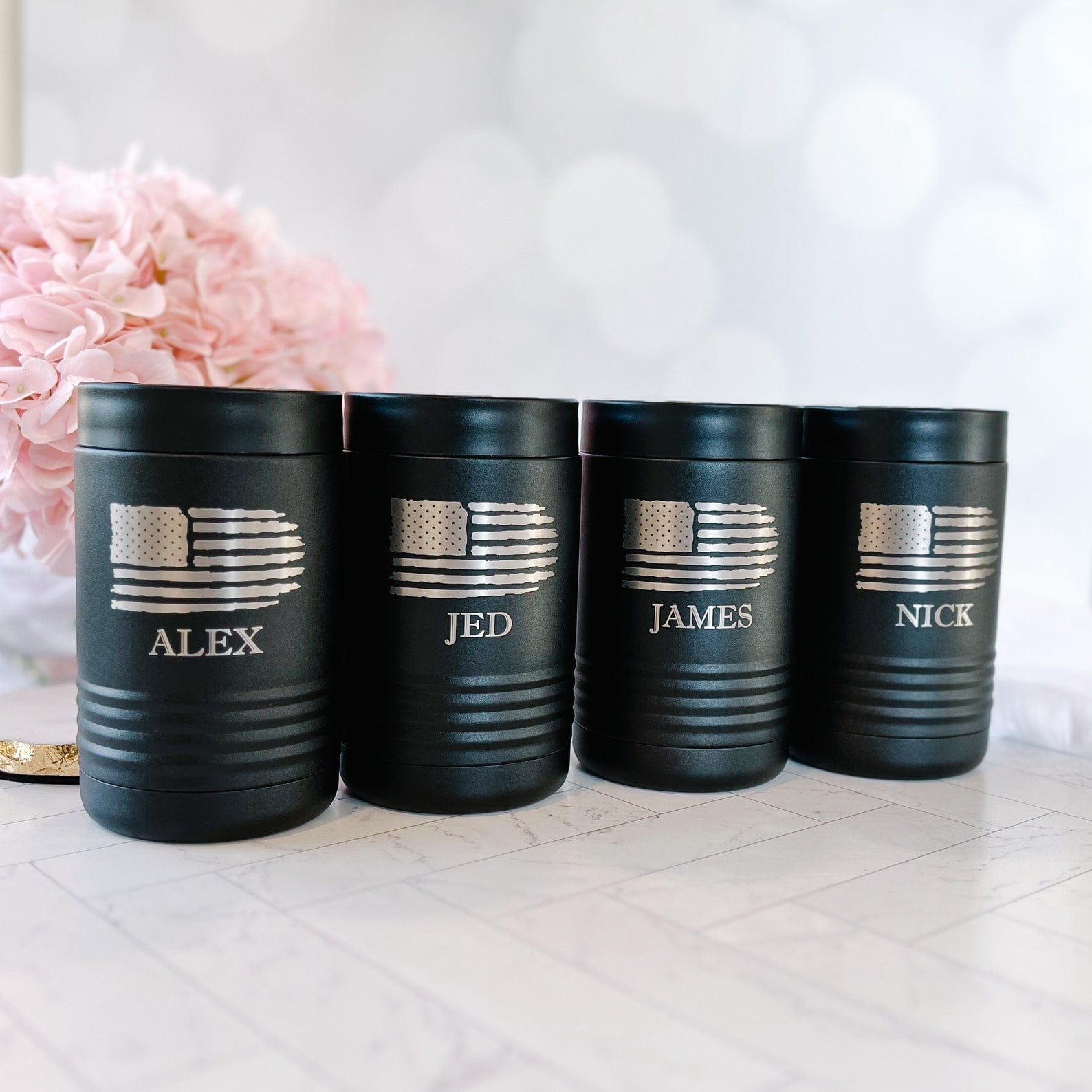 Customized Flag Metal Beverage Holder - Can Cooler - Metal