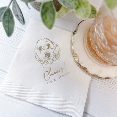 Custom Wedding Napkins Featuring Your Pet’s Illustration