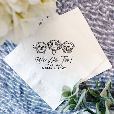 Custom Dog Wedding Napkins