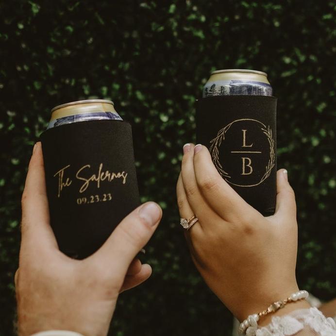 Personalized Wedding Can Holder | Rubi & Lib