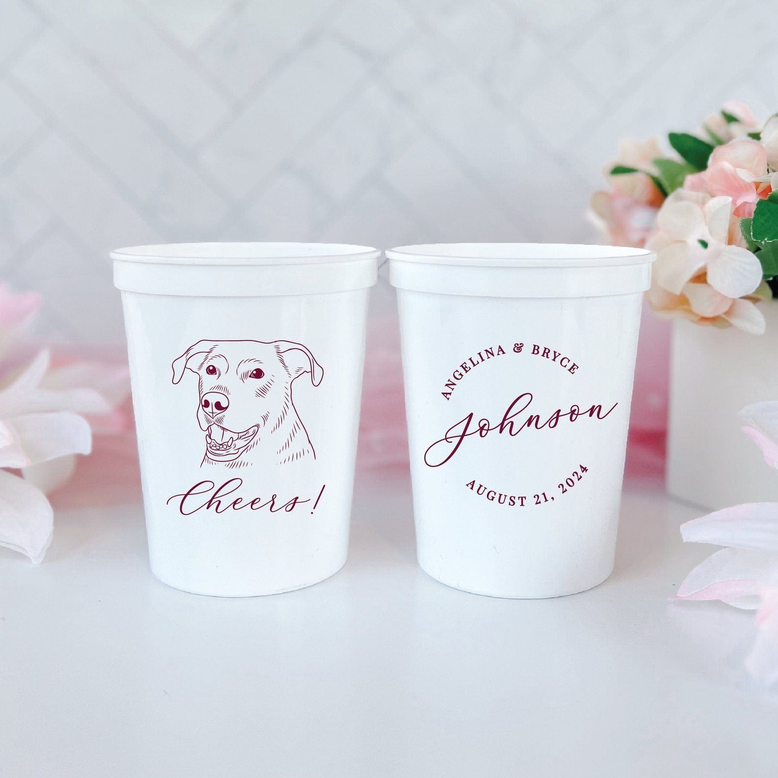Custom Pet Stadium Cups with Illustrated Dog Design - Cup - Stadium - Dog