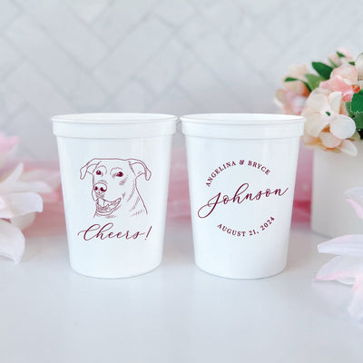 Custom Pet Portrait Stadium Plastic Cups