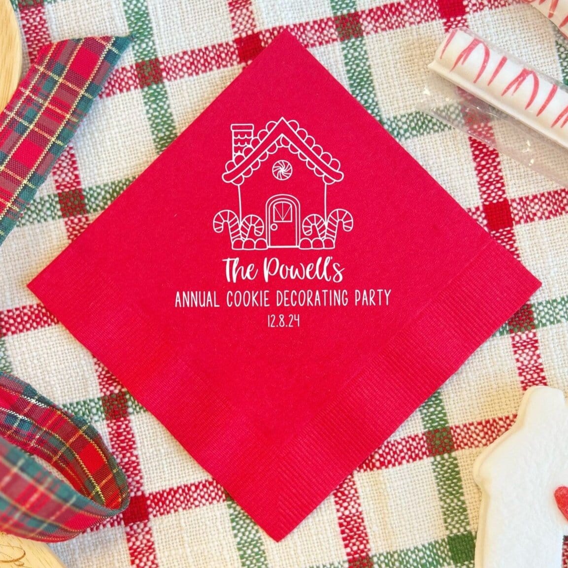 Christmas Cookie Exchange Personalized Napkins - Napkins - Foil Stamped