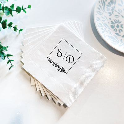 Elegant Custom Monogram Napkins for Weddings