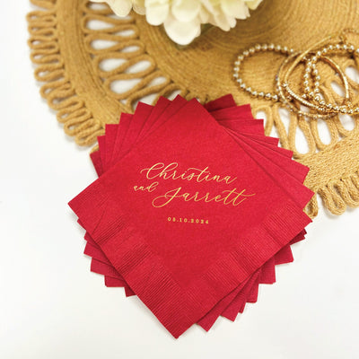 Personalized First Name Wedding Cocktail Napkins