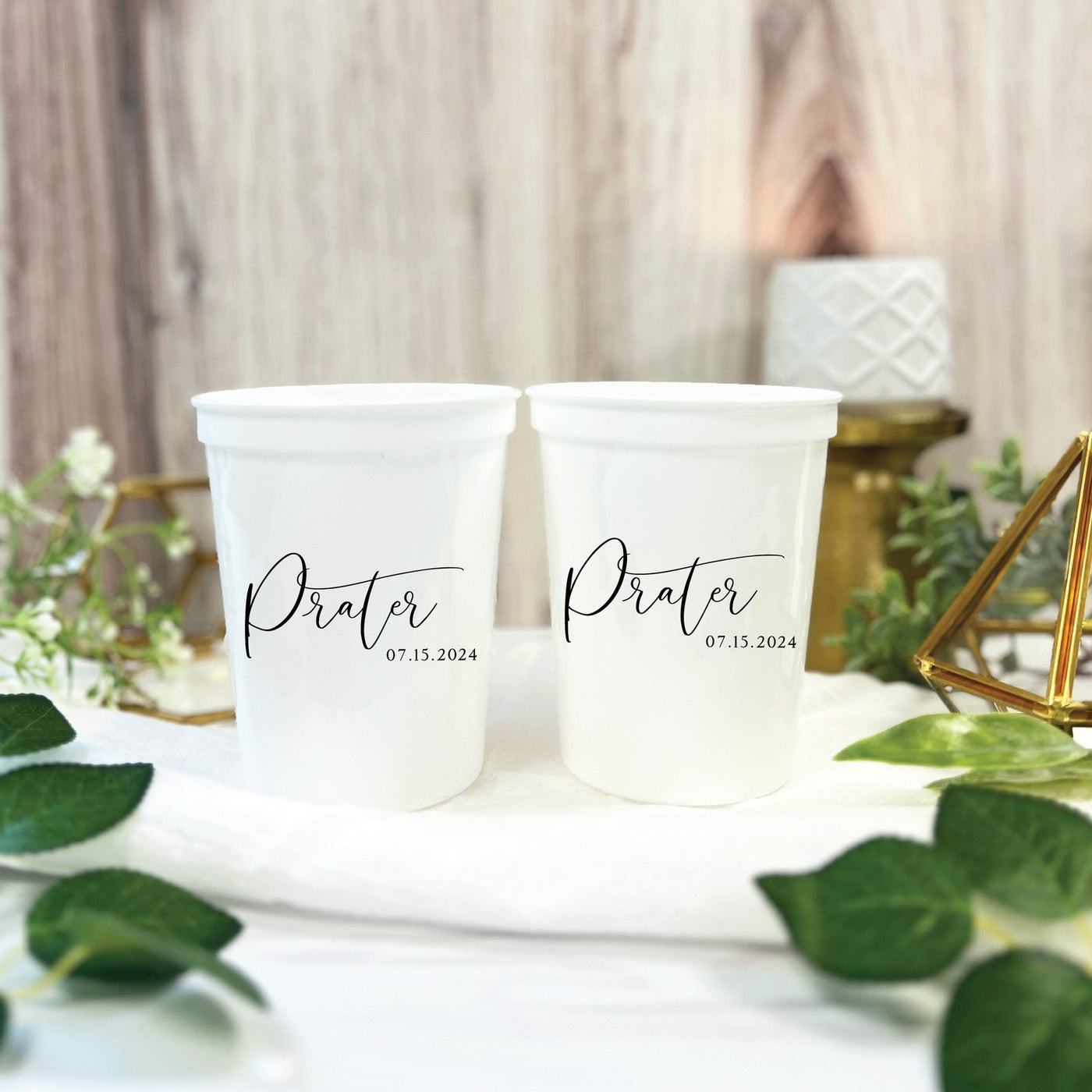 Wedding Reception Stadium Cups with Custom Text