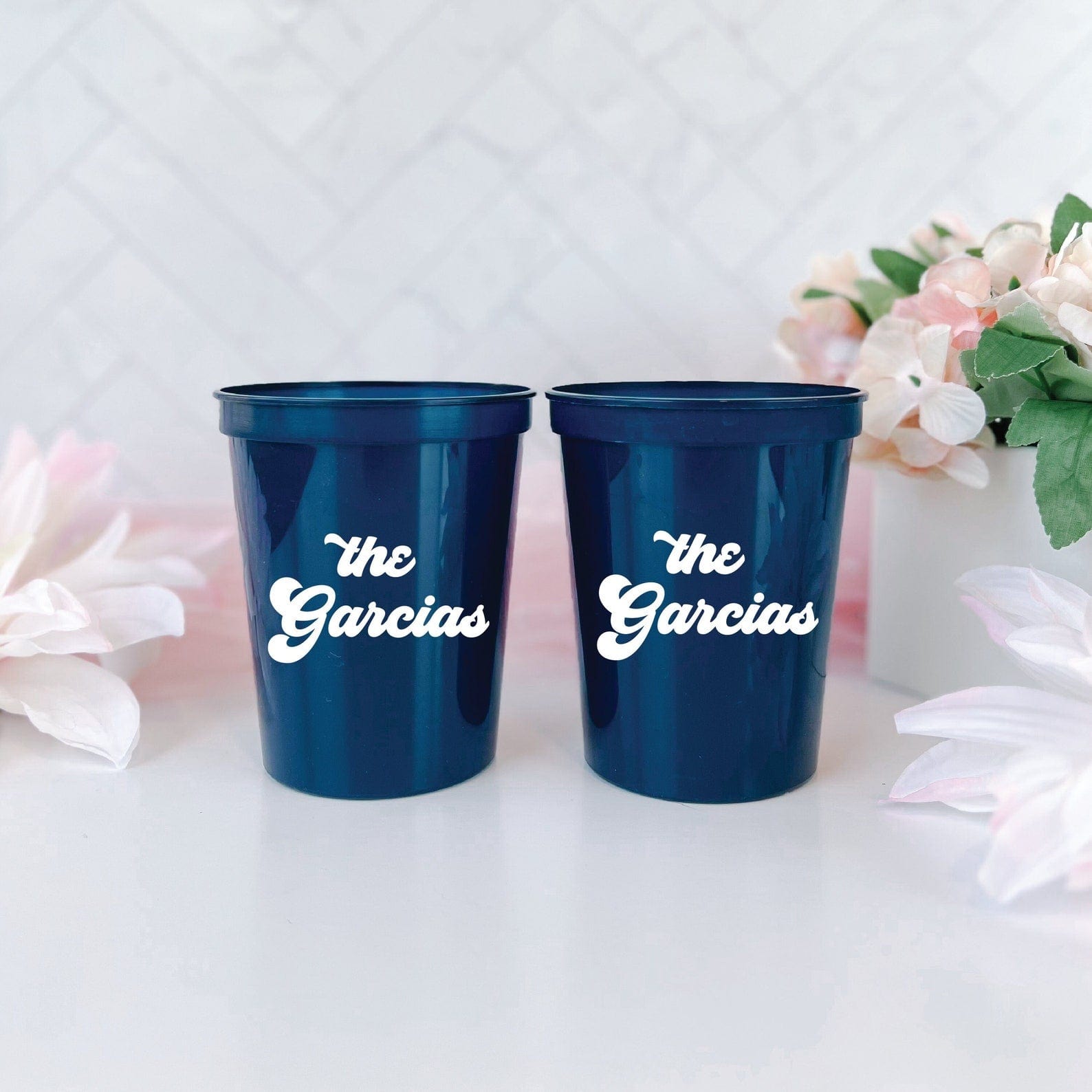 Last Name Wedding Personalized Stadium Plastic Cups - Cup - Stadium