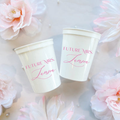 Custom Personalized Bridal Shower Stadium Cups