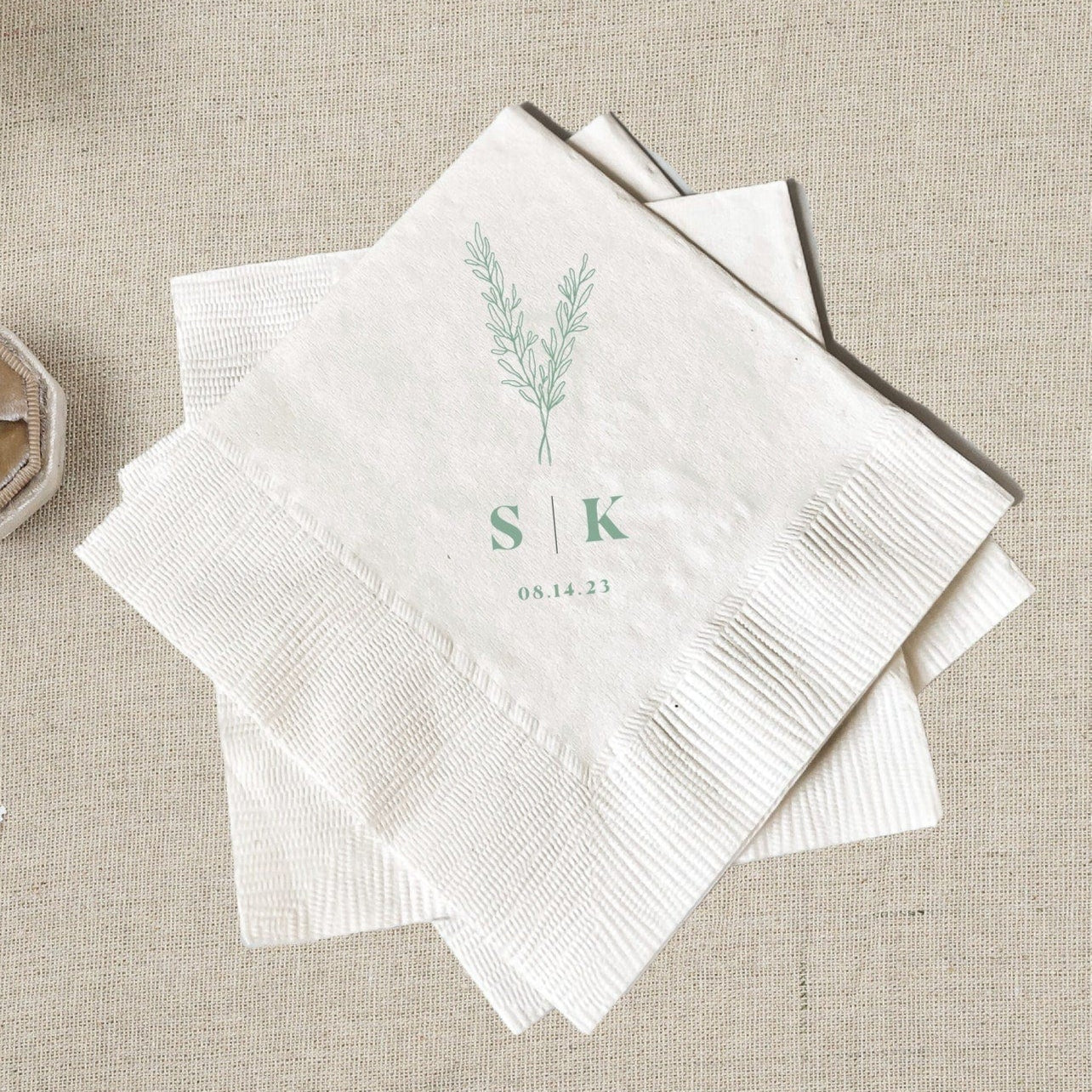 Monogrammed Wedding Napkins with Your Initials - Napkins - Foil Stamped