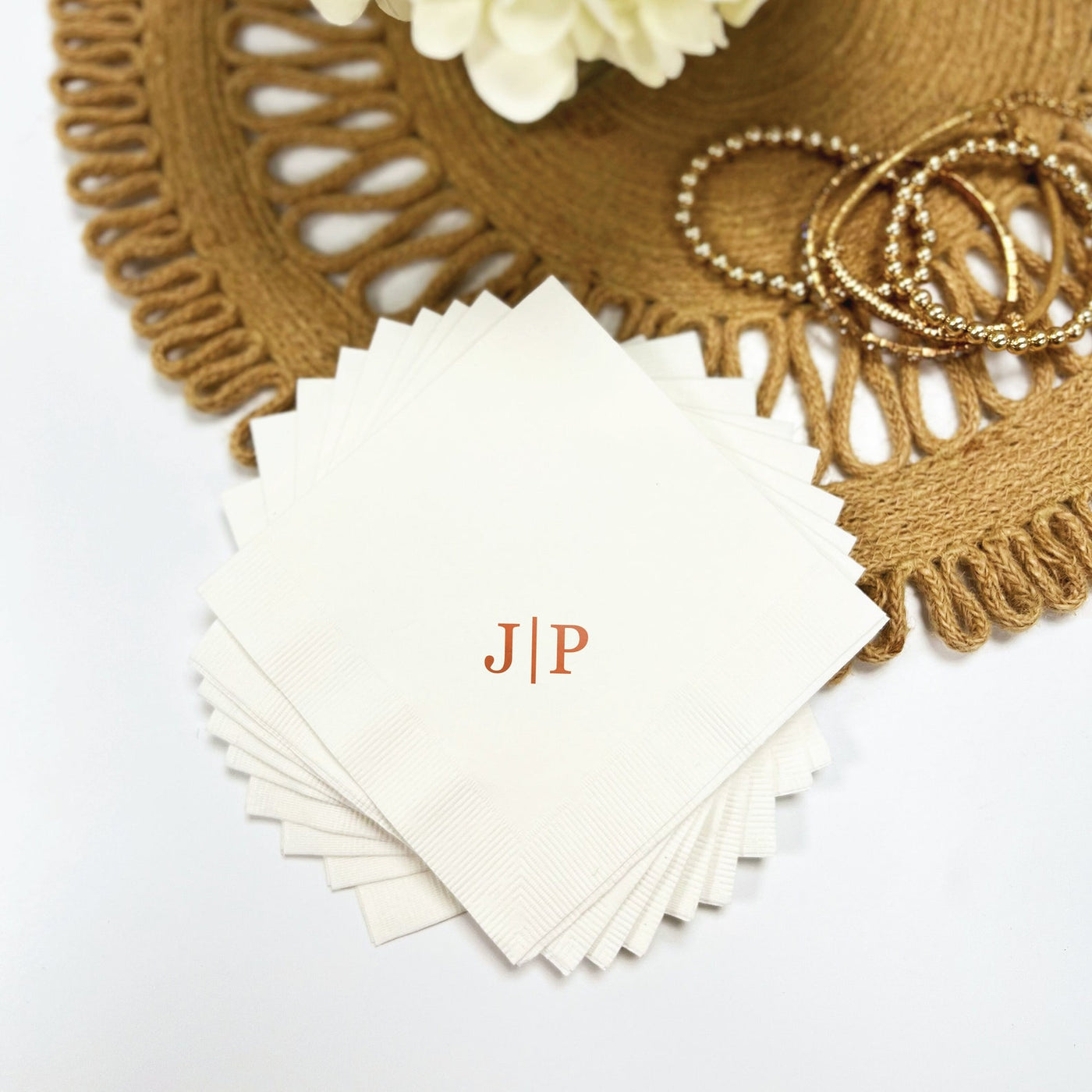 Custom Monogram Napkins for Wedding Reception