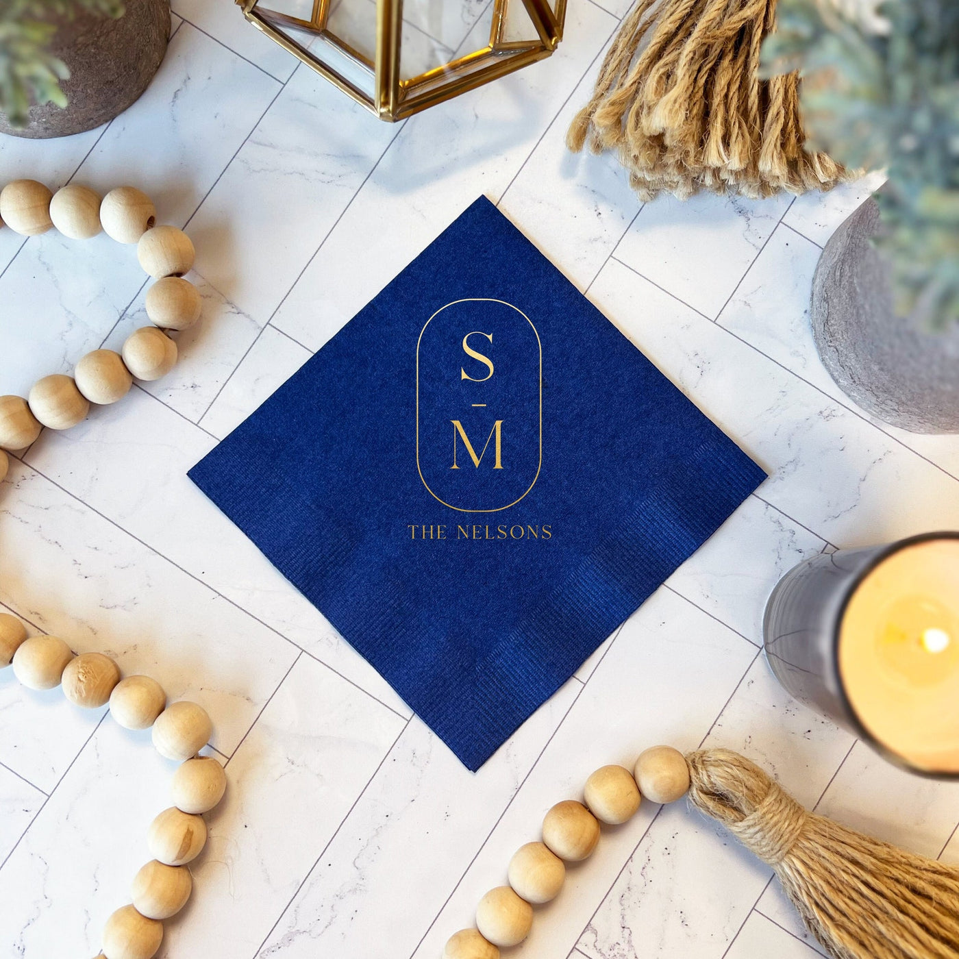 Wedding Napkins with Personalized Monogram