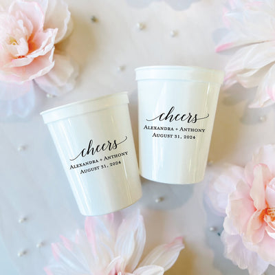 Personalized Stadium Cups for Wedding Reception