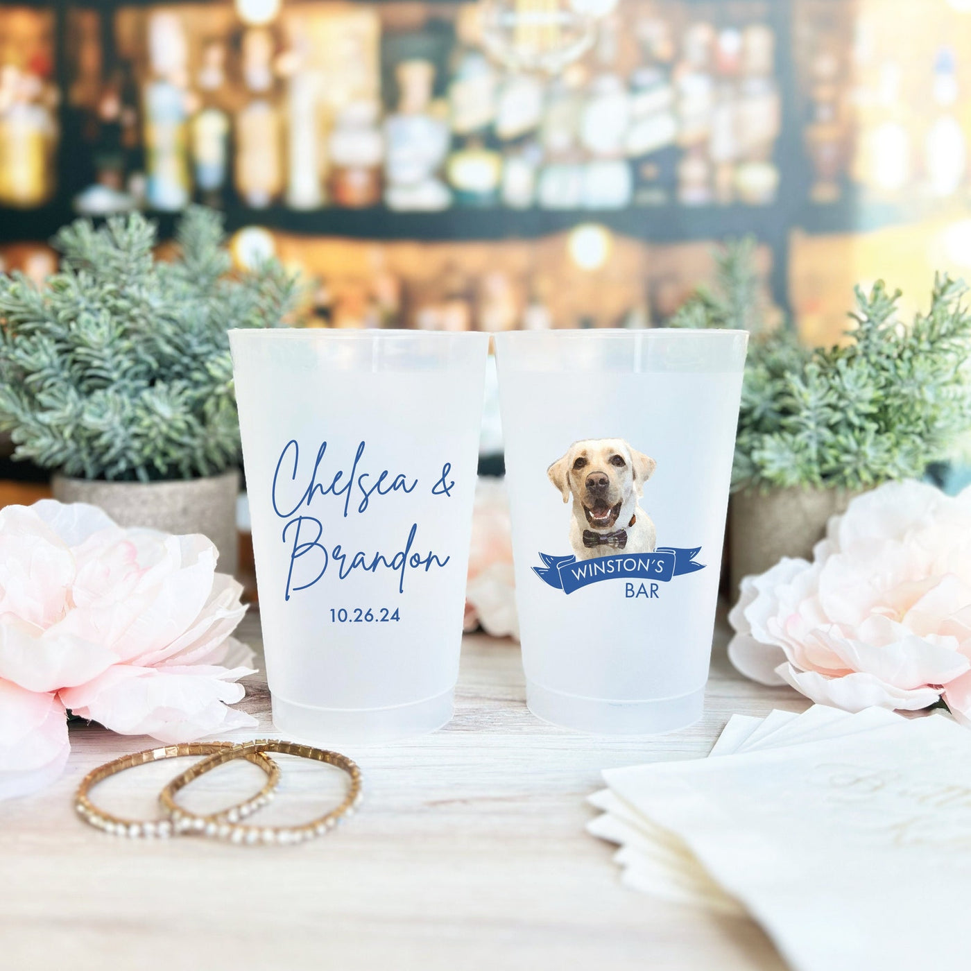 Full Color Personalized Dog Wedding Reception Cups