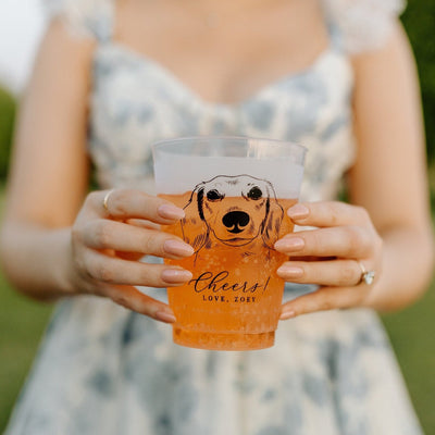 Personalized Frosted Cups with Pet Illustration