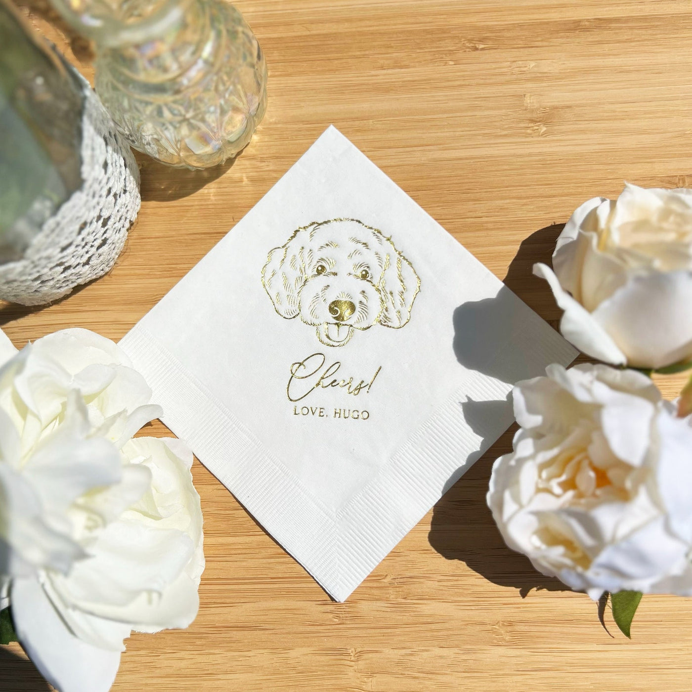 Custom Pet Napkins for Dog Loving Couples at Your Wedding Reception