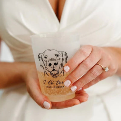 I Do Too - Illustrated Pet Wedding Frosted Plastic Cups