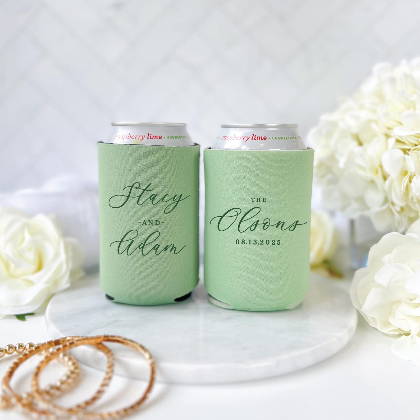 Custom Beer Can Coolers for Wedding Favors - Can Cooler