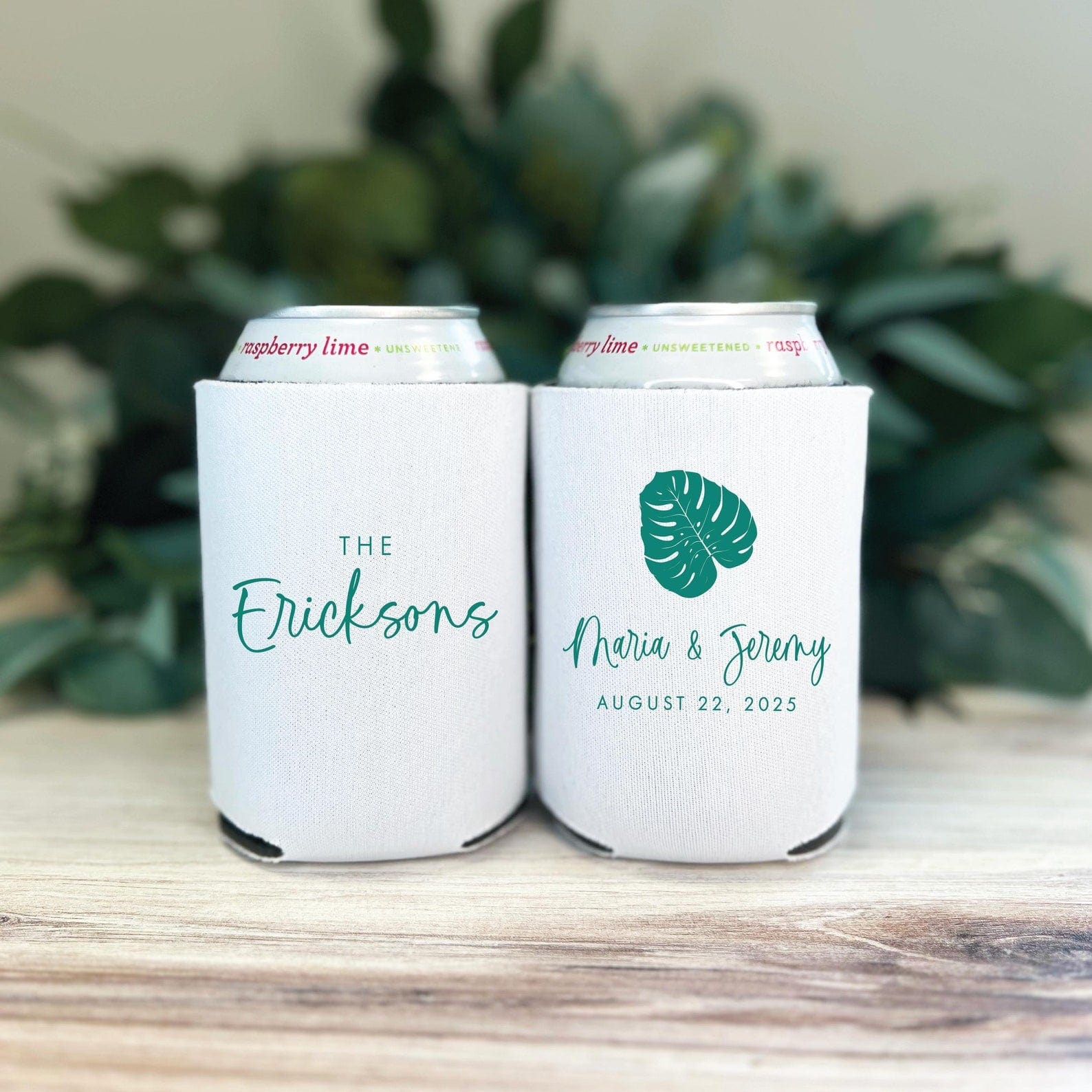 Tropical Wedding Can Holder - Can Cooler