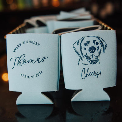 Cheers Custom Pet Illustration Can Cooler