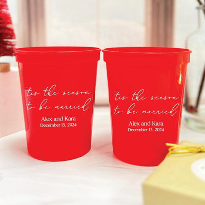 Tis the Season to be Married Stadium Cups