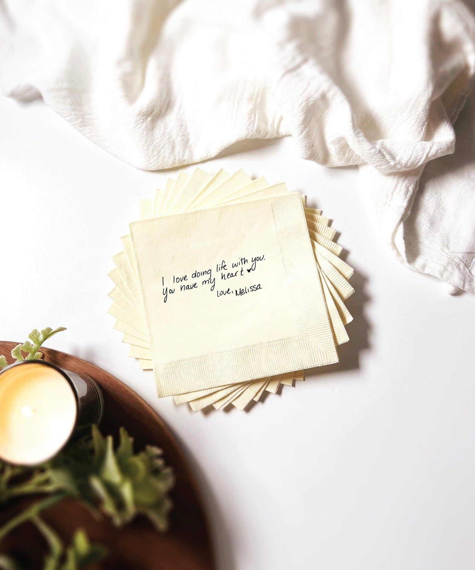Custom Handwritten Wedding Napkins - Napkins - Handwritten