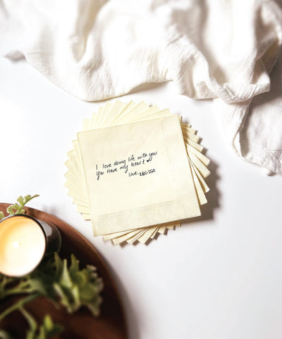 Custom Handwritten Wedding Napkins